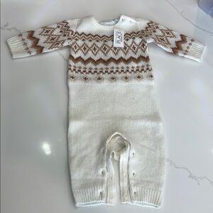 Cream and Brown Kids One Piece